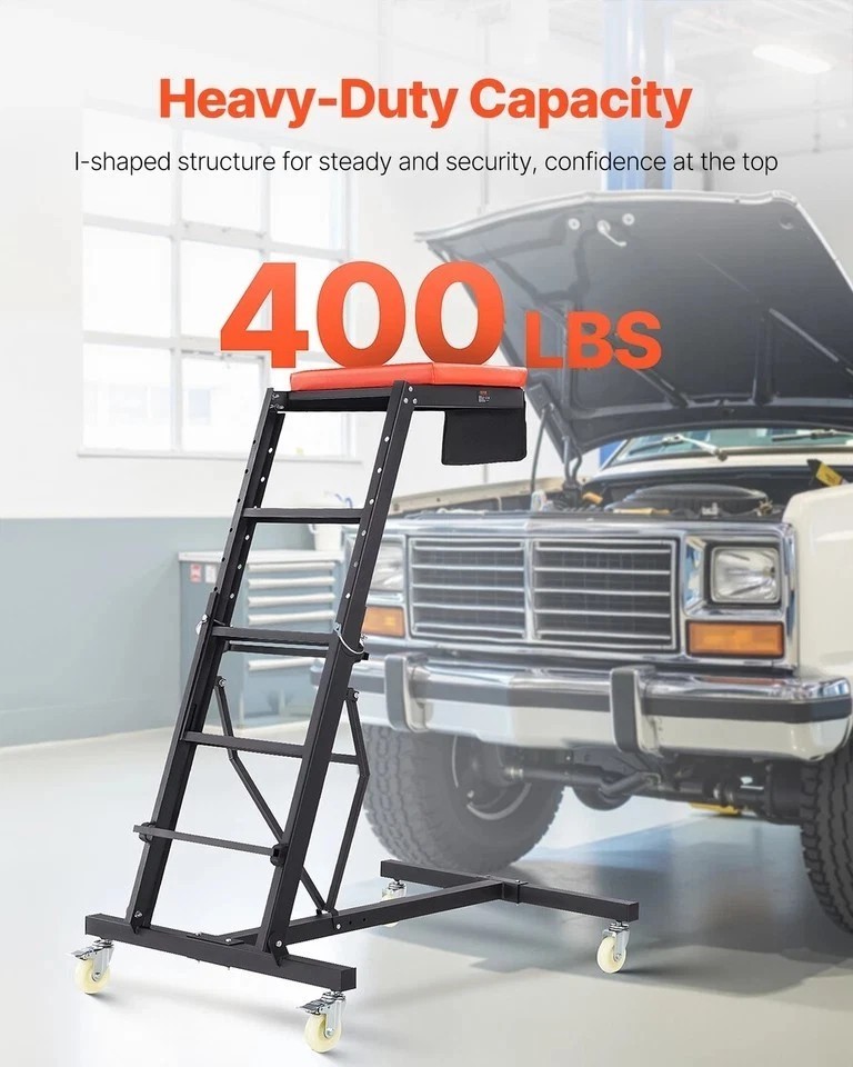 Automotive Topside Creeper 400LBS Adjustable Height Movable with 4 Wheels