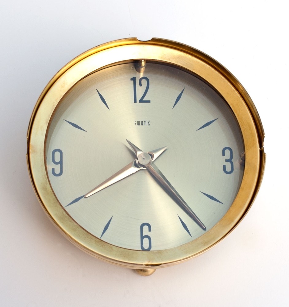 SWANK BRASS VINTAGE CLOCK