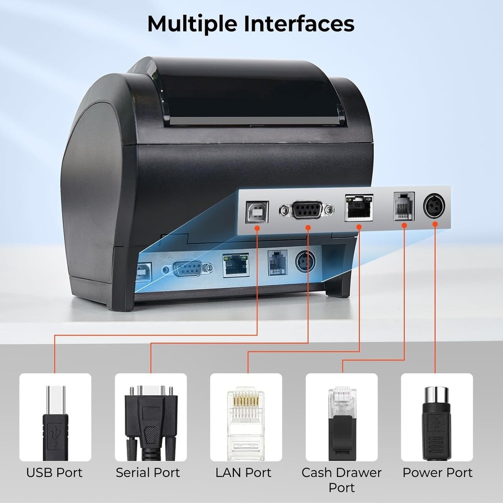 Bluetooth Thermal Receipt Printer P047, 80mm POS Printer, Thermal Printer