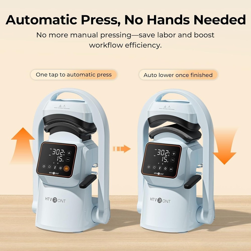 Auto Hat Press Machine - Hat Heat Press Machine with Precise Temp&Timer Contr...