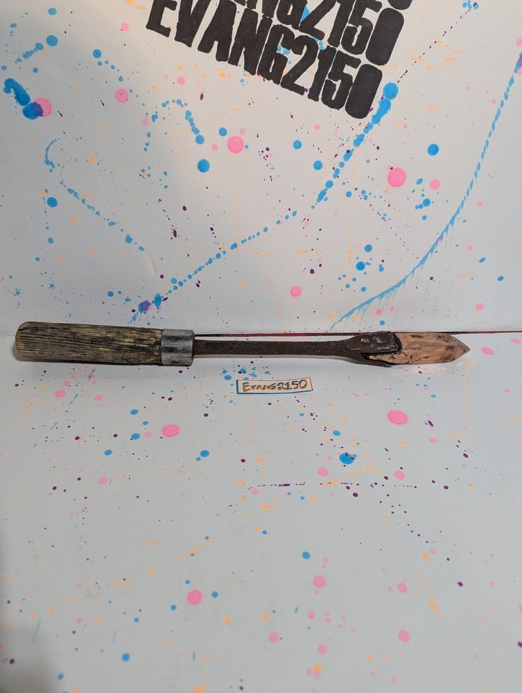 Antique Blacksmith Soldering Iron Tool With Copper Head