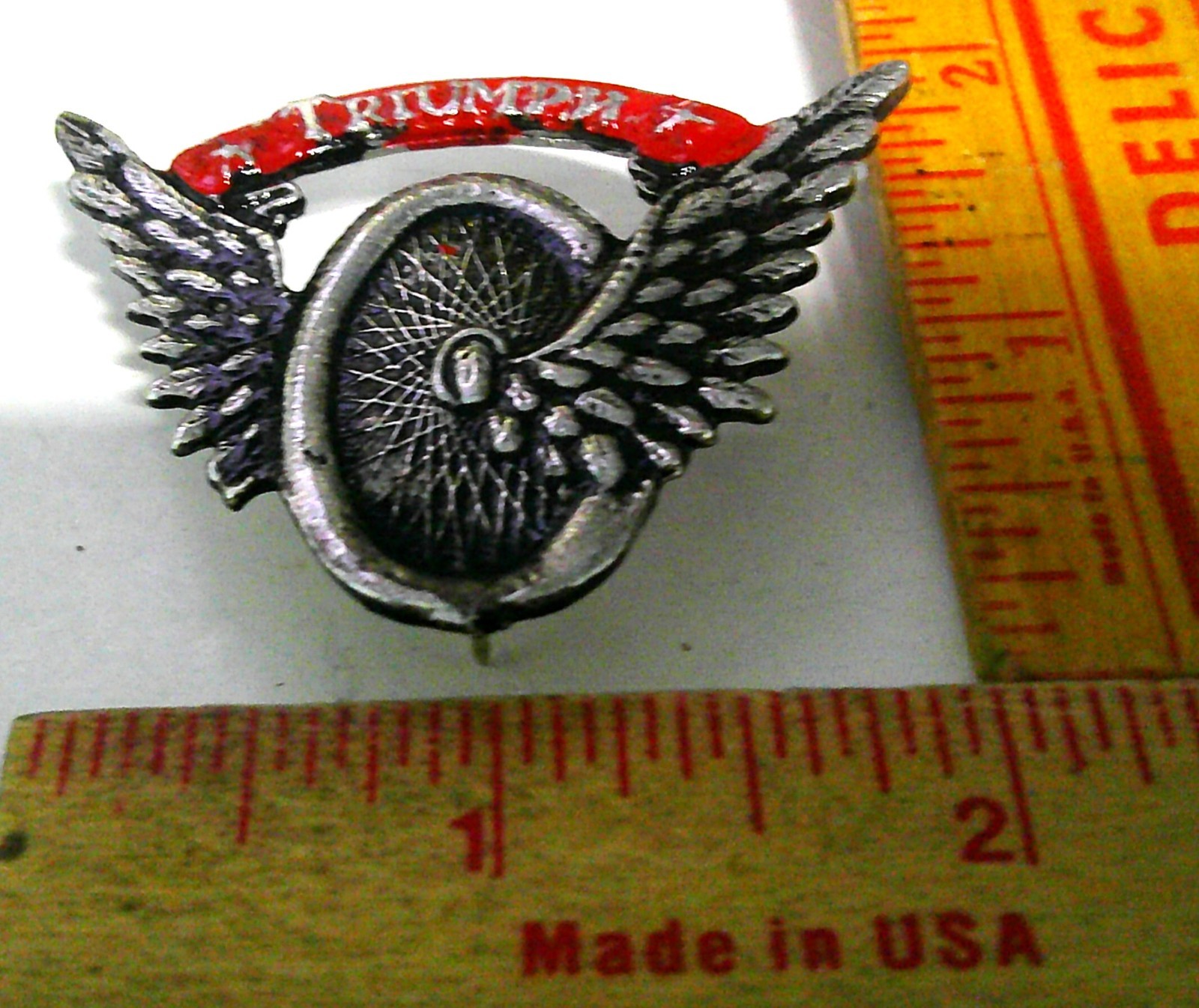 Triumph pin vintage collectible old British motorcycle pinback biker memorabilia