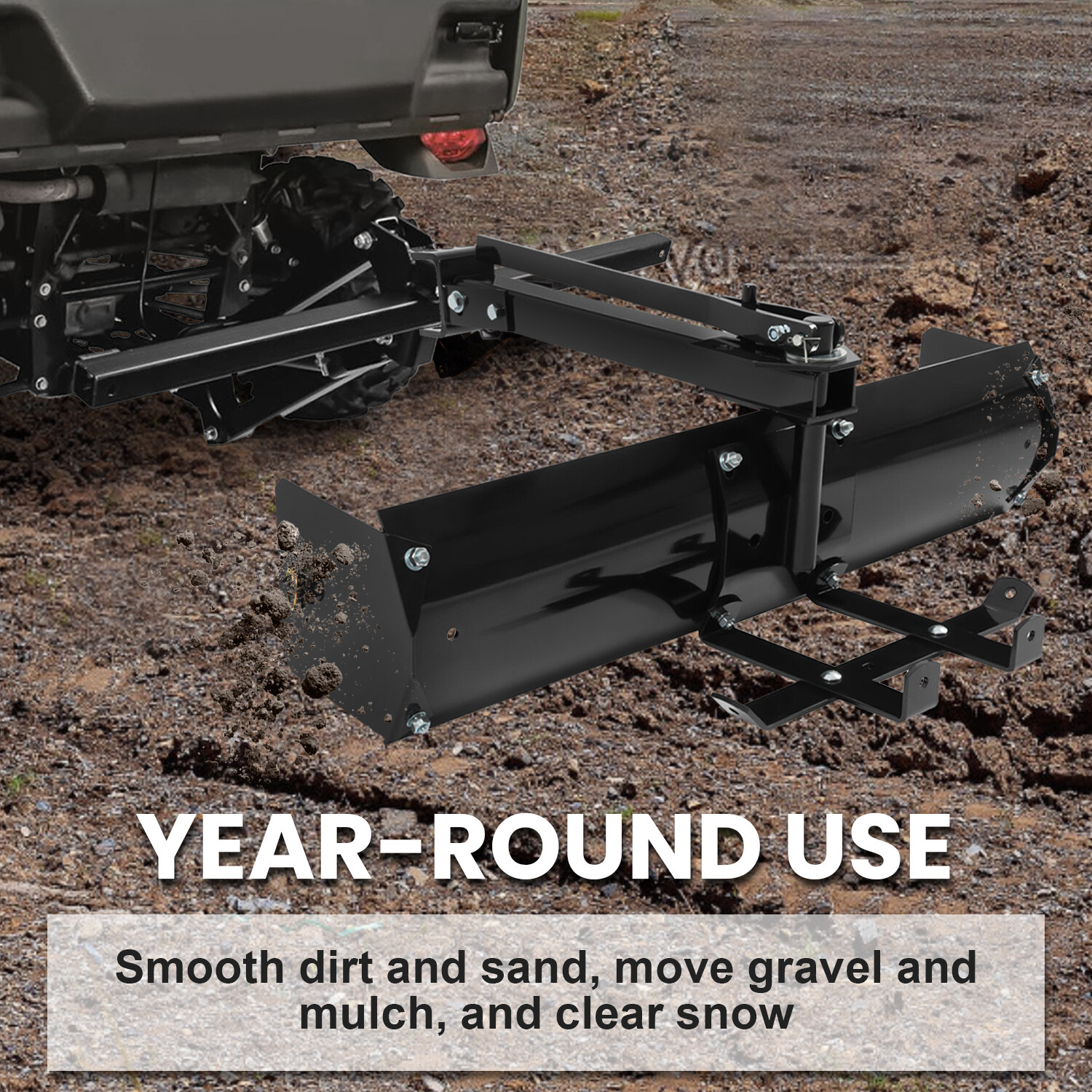 38" Adjustable Behind Steel Powder Coated Box Scraper W/Hardware For Tractor