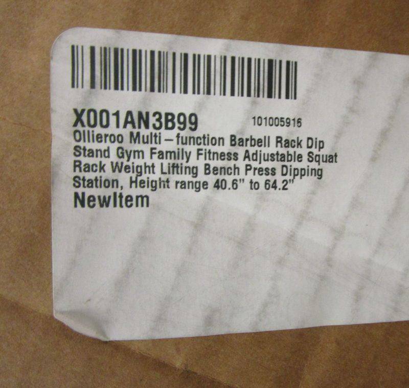 Ollieroo Multi-Function Barbell Rack/Dip Stand Height Adjustable Squat Rack ...