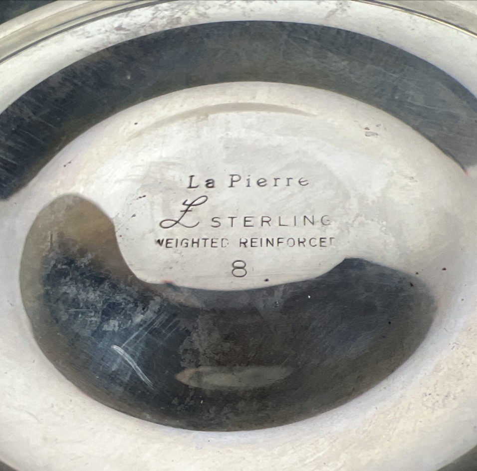 Vintage Pair La Pierre Sterling Silver Candle Holders Weighted & Reinforced ~ #8