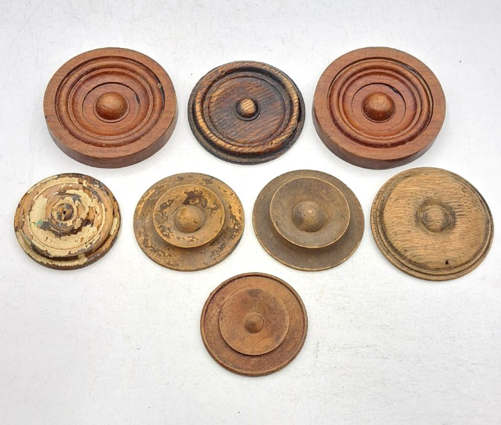 Antique Wooden Decorative Rosette Furnisher Wall Decorations Old Vintage Lot