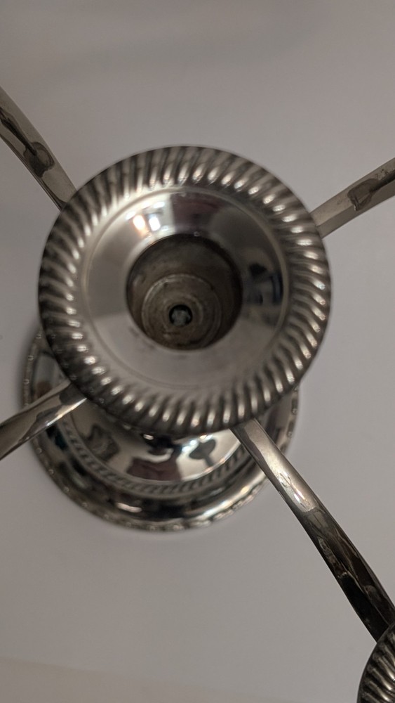 Vintage Silver Plate Adjustable Five Arm Candelabra