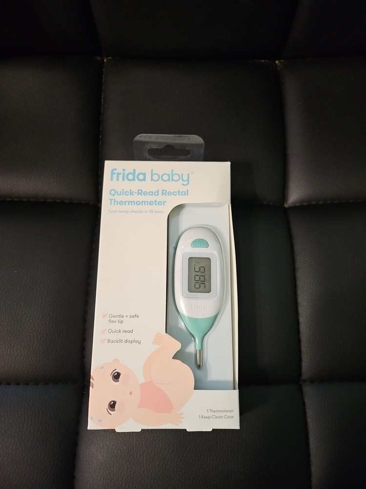 Fridababy Quick Read Flexible Tip Rectal Baby Thermometer Keep Clean Case New