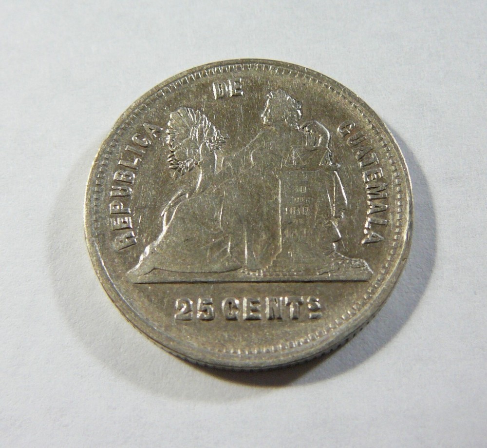 1893 Guatemala Silver 25 Centavos
