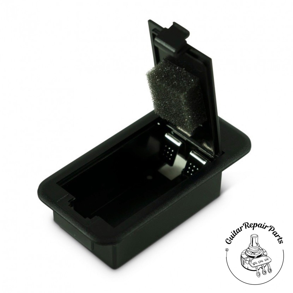 9 Volt Battery Box Compartment, Shallow, Bottom Mount - Black