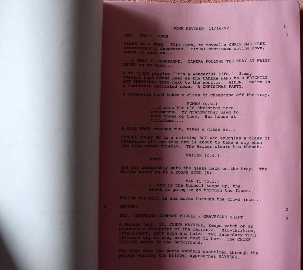 1992 Original Lifepod Revised Draft Screenplay Script Color Pages