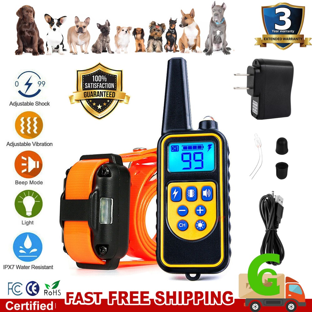 3000 FT Smart Pet Remote Dog Training Shock Collar for Small Medium Large Dogs