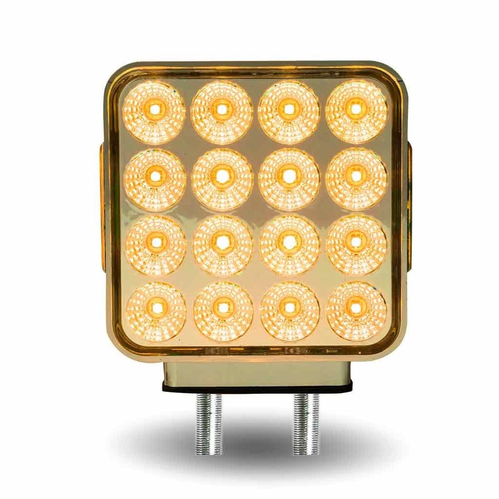 Amber/Red Turn & Marker Square Reflector Double Face LED Light – Double Post