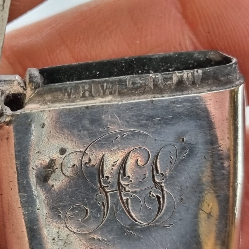 Antique Solid Silver Vesta Case London 1894 William Harrison Walter 4cm