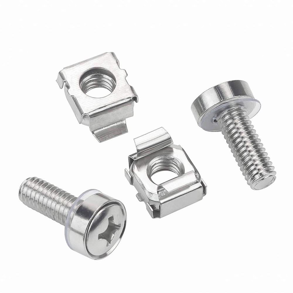 30 PCS M6x20mm Rack Mount Cage Nuts Screws Washers Server Cabinet Silver