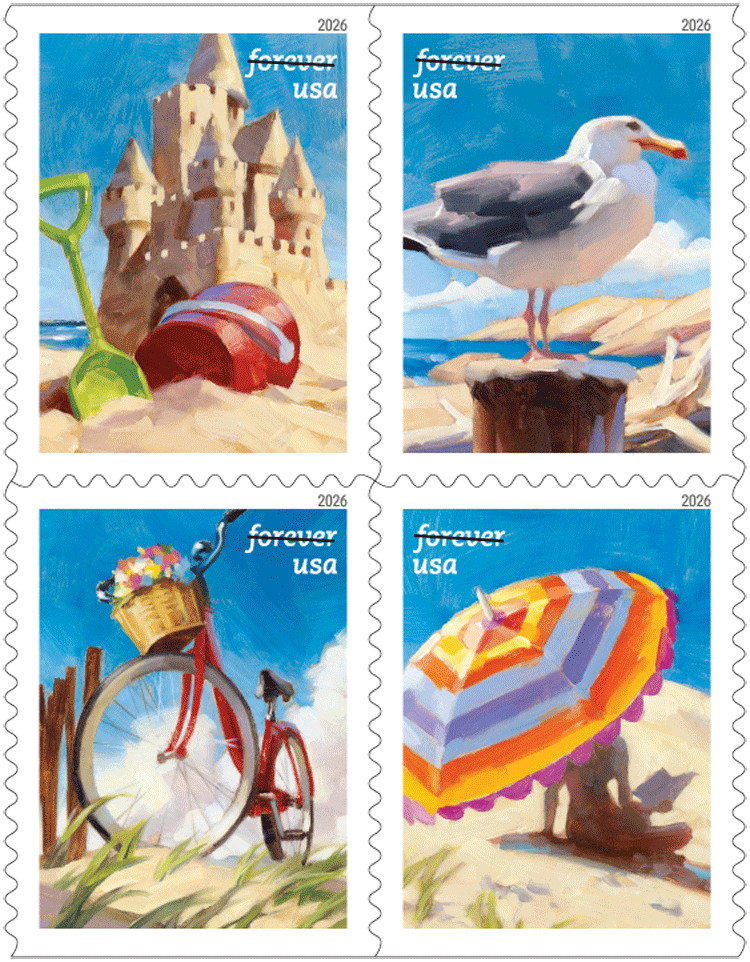#6070 - 6073a 2026 A day at the Beach Booklet Block/4 - MNH (After April 24)