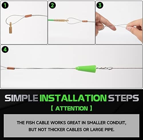 14FT Fiberglass Running Electrical Wire Cable Glow Rods Wire Pulling, Fish Ro...