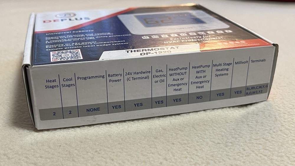 DEPLUS DP-1220 Thermostat Non Programmable Multi Stage 2H/2C - NEW