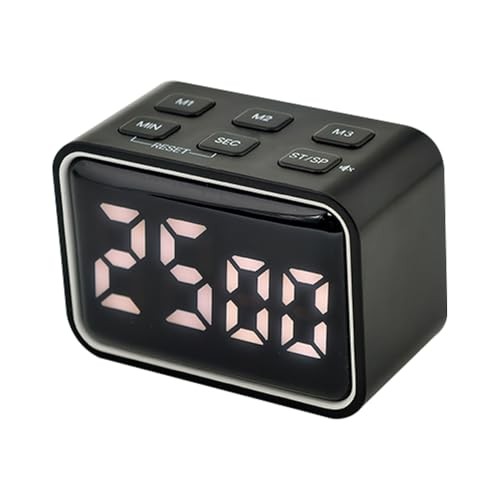 Digital Mini Timer Rechargeable, ON/Off Led Display Count Down/Up, 3 Black