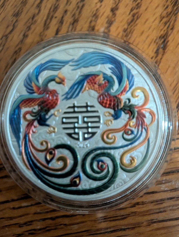 2025 Perth Mint Reverse Proof Colorized Double Phoenix