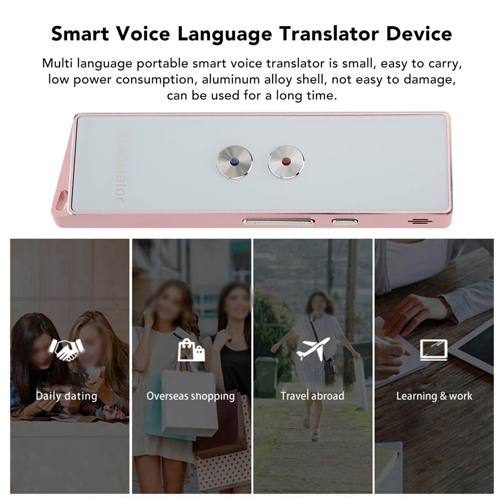 Multi Language Portable Smart Voice Translator Aluminum Alloy Shell Wireless