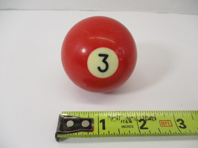 Pool Ball # 3 Solid Red 2-1/4" Diameter Single Ball 2.242" Round 3 Billiards EC