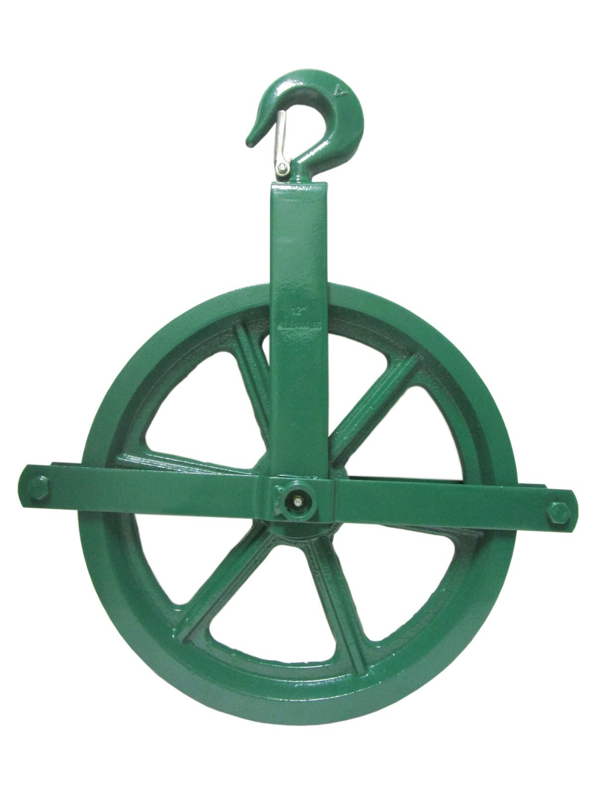 Gin Block Pulley 12" for 7/8" & 1" Rope with Grease Fitting 1,000 LBS Hook