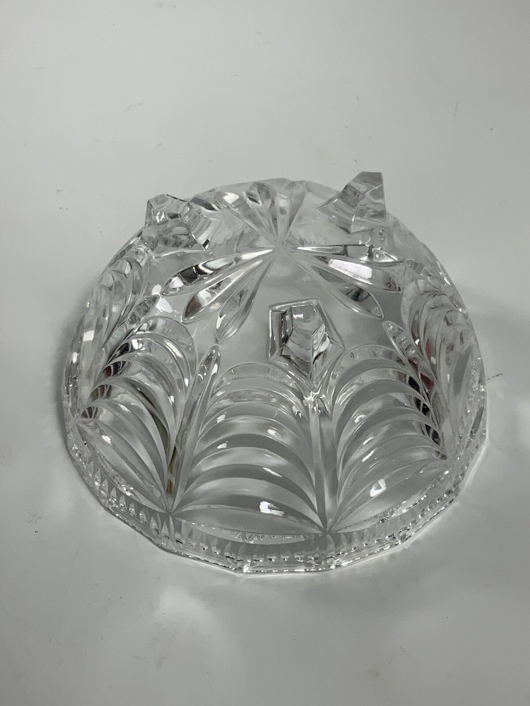 Vintage Cut Crystal Drape Pattern Candy Dish & Lid 8 in.
