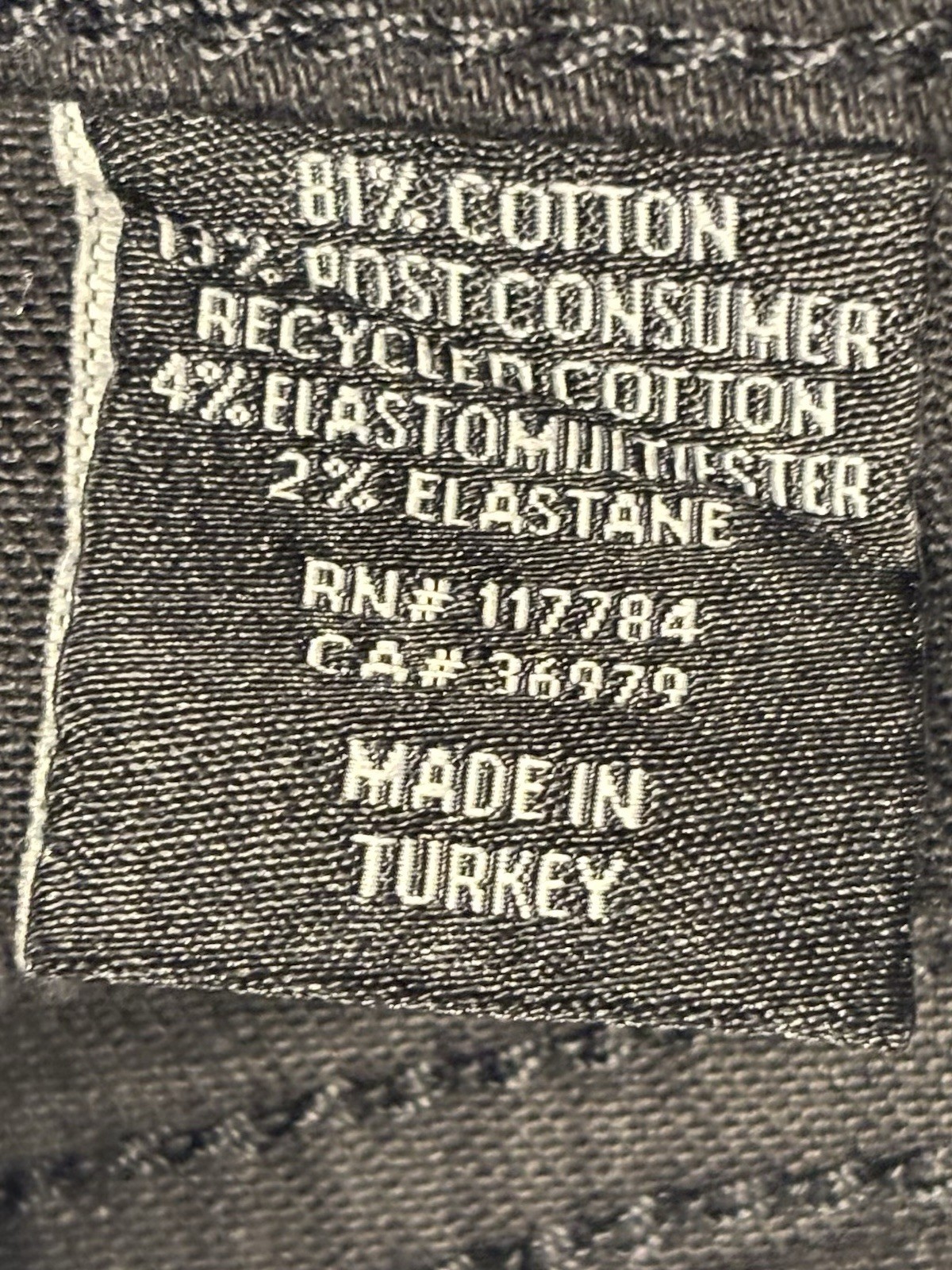 Rails Coated Denim Button Front Midi Skirt Black Leather Look High Waist Size 26