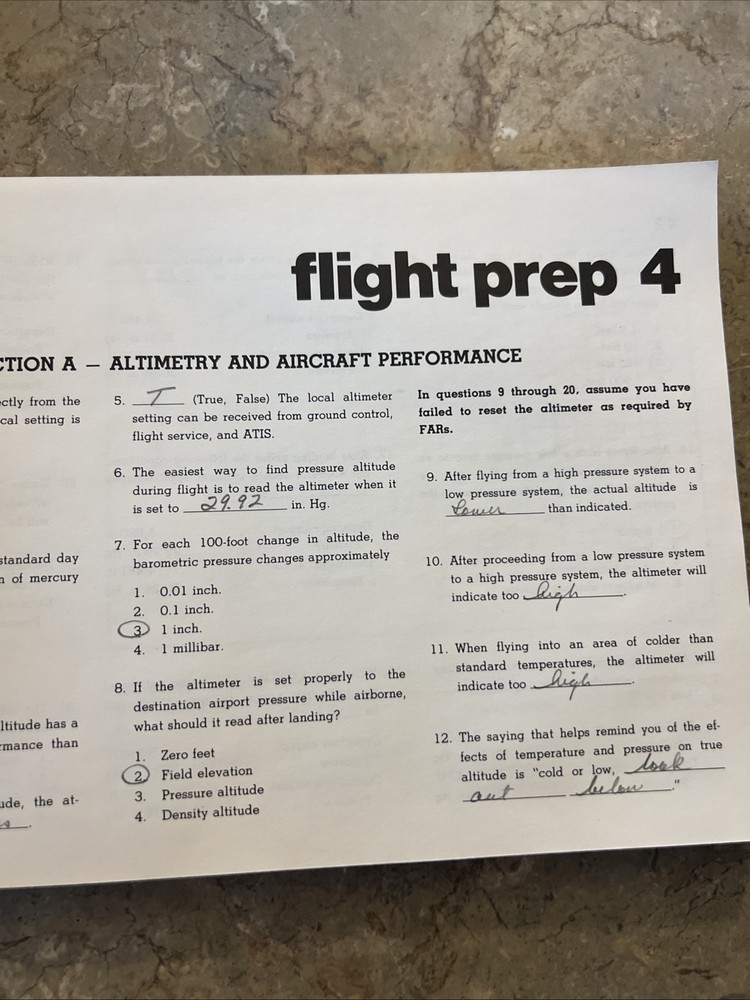 1978 Cessna Private Pilot Workbook