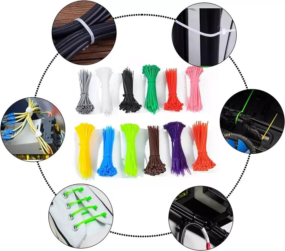 1200 Pcs Mixed Colored Zip Ties, 4 Inch Multicolor Self-Locking Nylon Cable Zip