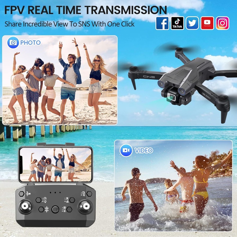 I3 PRO RC Drones with 4K HD FPV Camera Obstacle Avoidance 3D Flips RC Quadcopter
