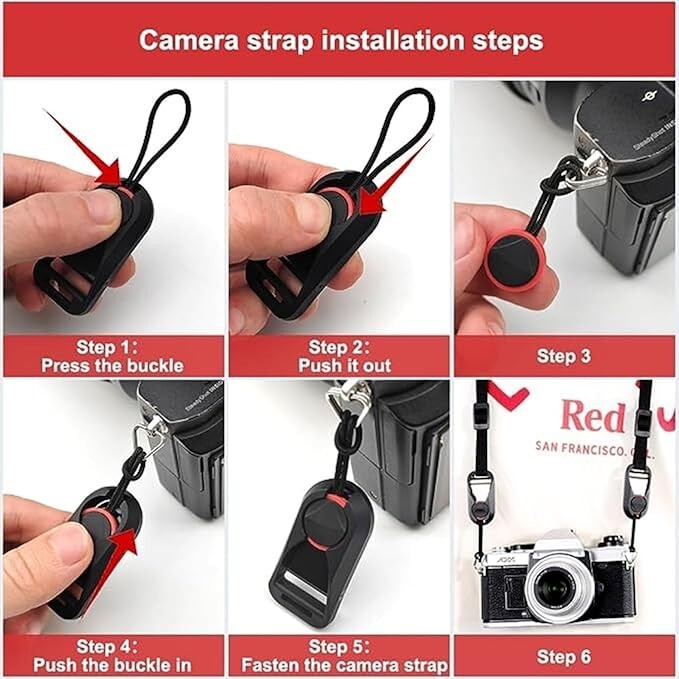 Quick Release Strap Buckles Clips (2pcs)-Camera/Bag/Action Adapter Easy Lock