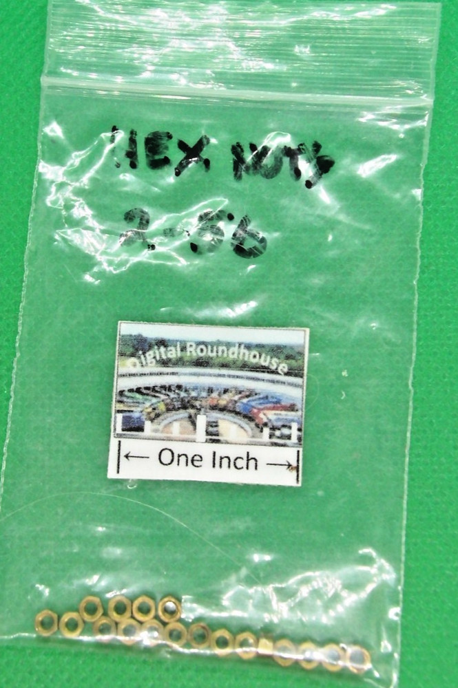 Morris Brass Hex Nuts - 2-56, pkg. 18 - Details Below