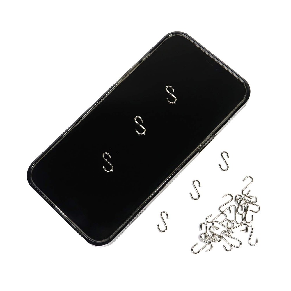 Mini S Hooks Connectors S Shaped Wire Hook Hangers 100pcs Hanging Silver