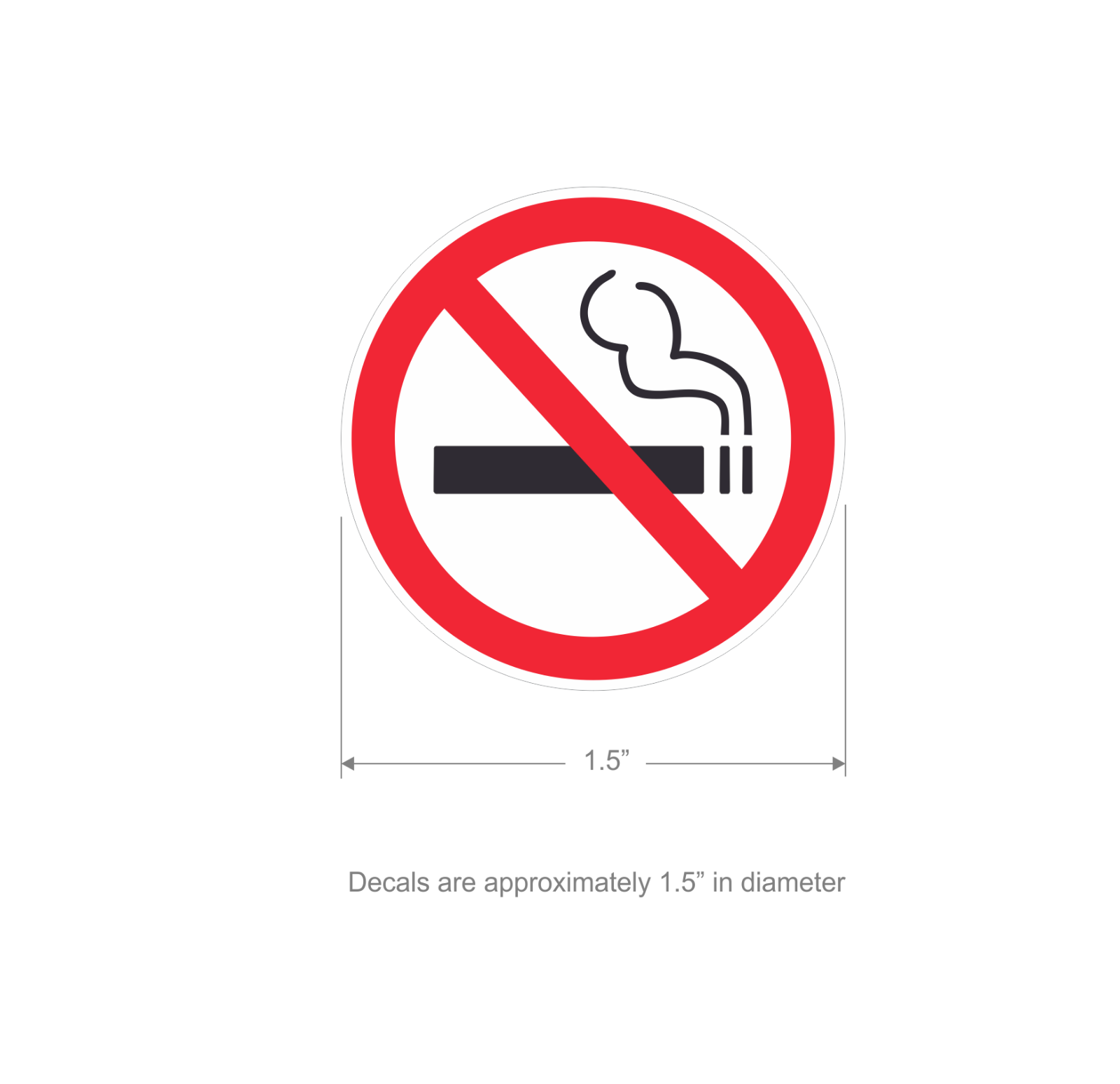20 - NO SMOKING stickers | clear | 1.5" dia | outdoor durable business signs