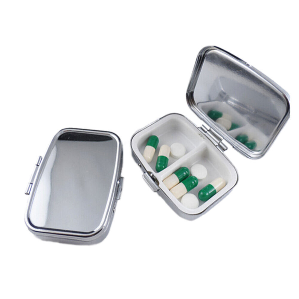 US 2Pcs Small Pill Box Medicine Organizer Portable Container Case Storage Holder