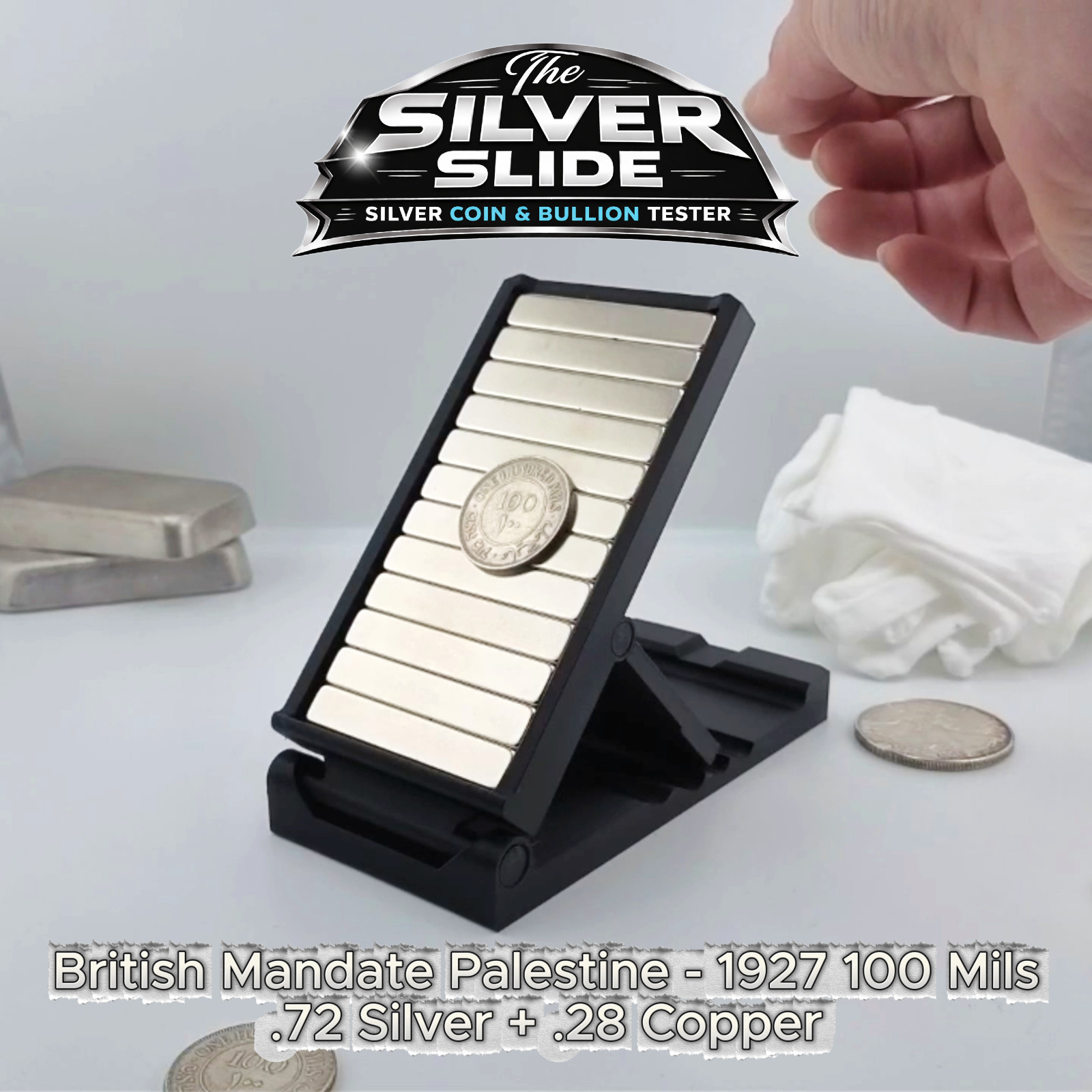The Silver Slide Magnet Slide Test Kit For Silver Coins & Bullion, N52 Neodymium