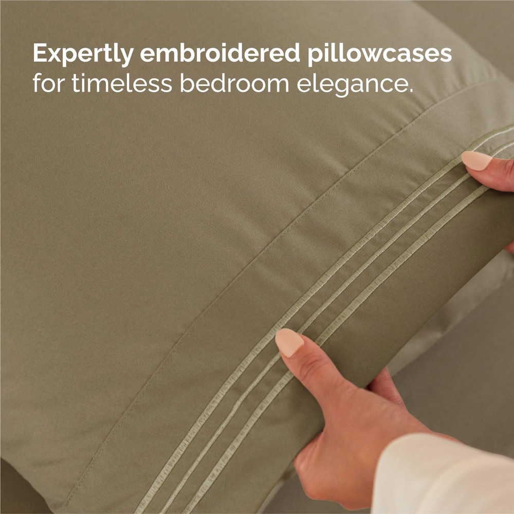Split King Size 5 Piece Sheet Set - Comfy Breathable Cooling Bed Sheets Set ...