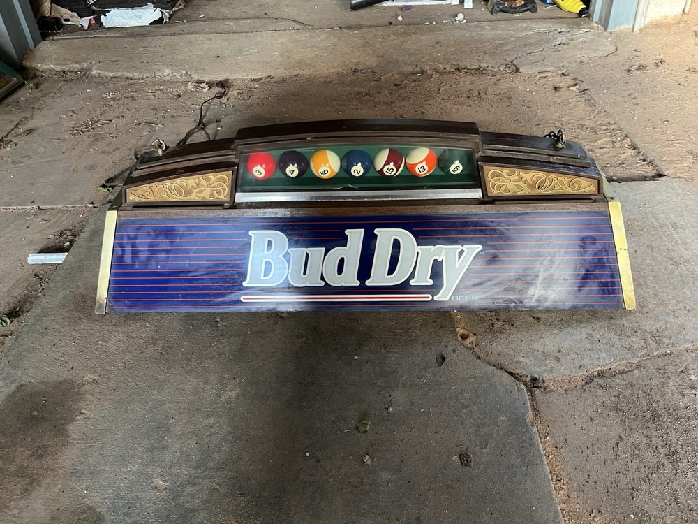 Vintage Bud Dry Pool Table Light
