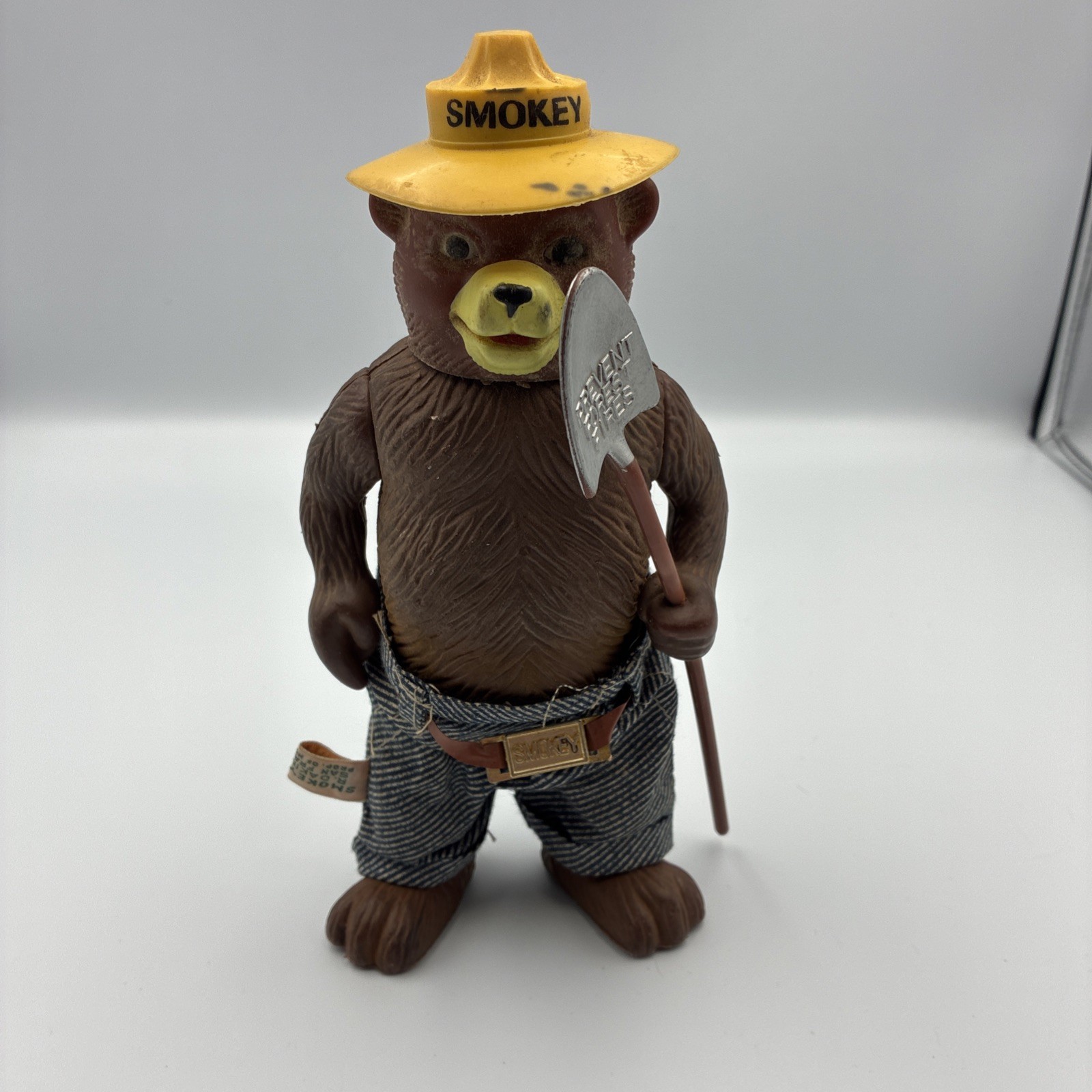 Vintage Smokey the Bear 8" Action Figure with Shovel Made by R. Dakin & Co.