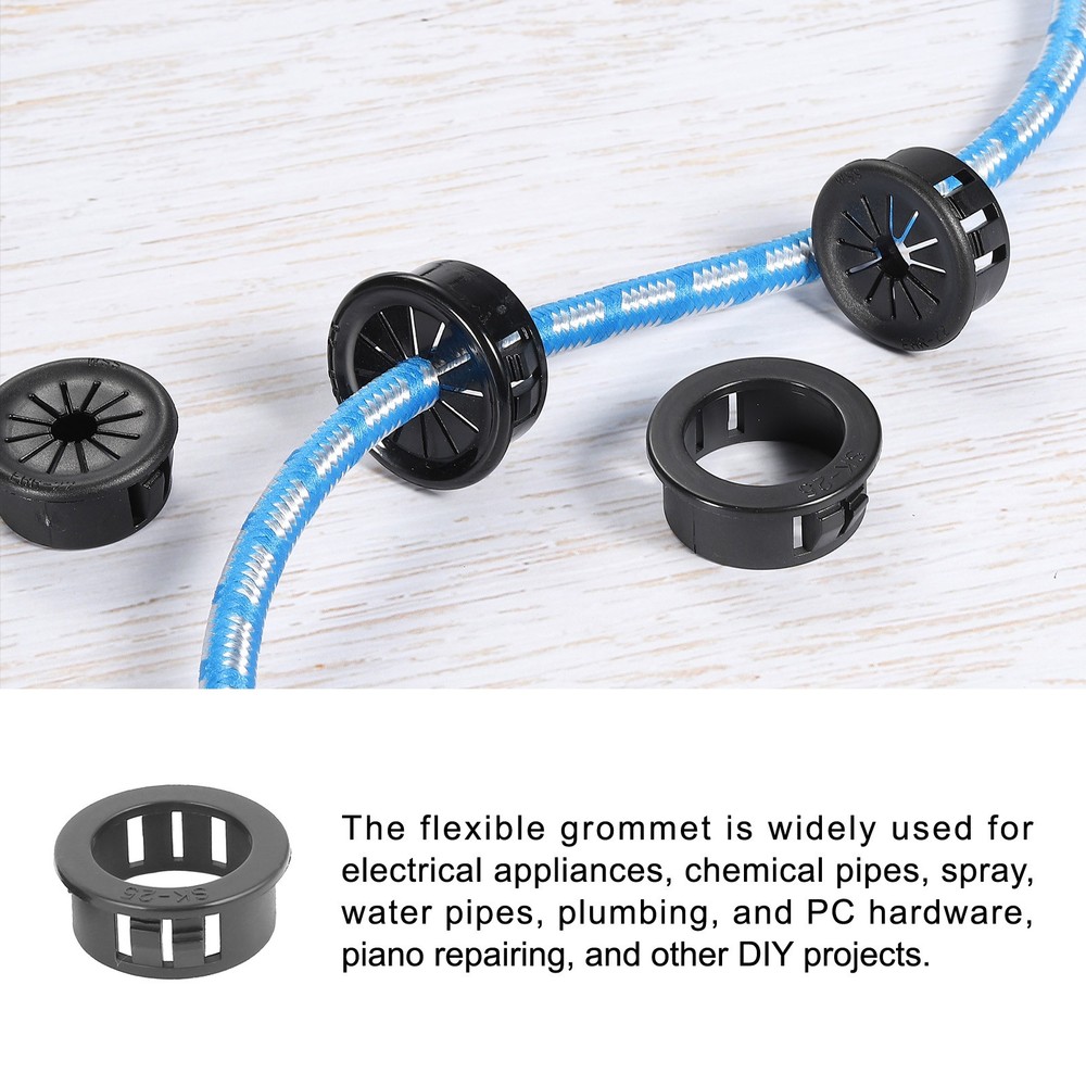 Cable Snap Bushing Snap in Cable Hose Bushing Plastic 25mm 20Pcs