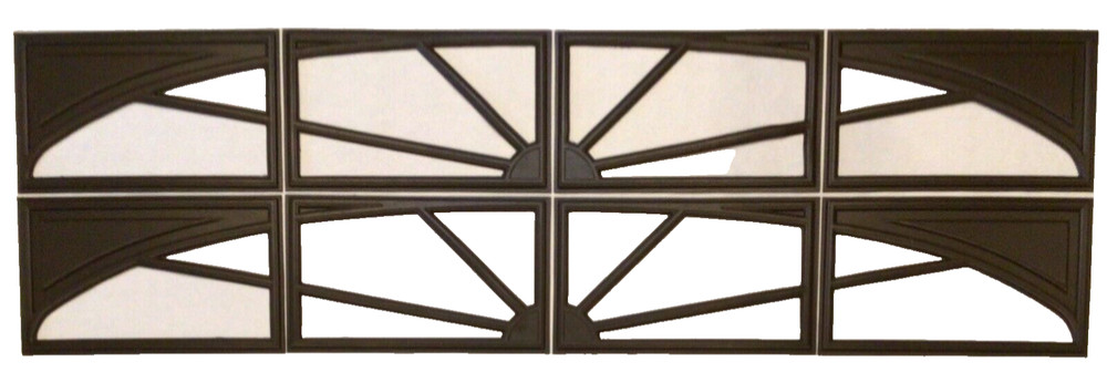 8 Amarr Sunray Replacement Inserts for Amarr Short Panel Garage Doors Dark Brown
