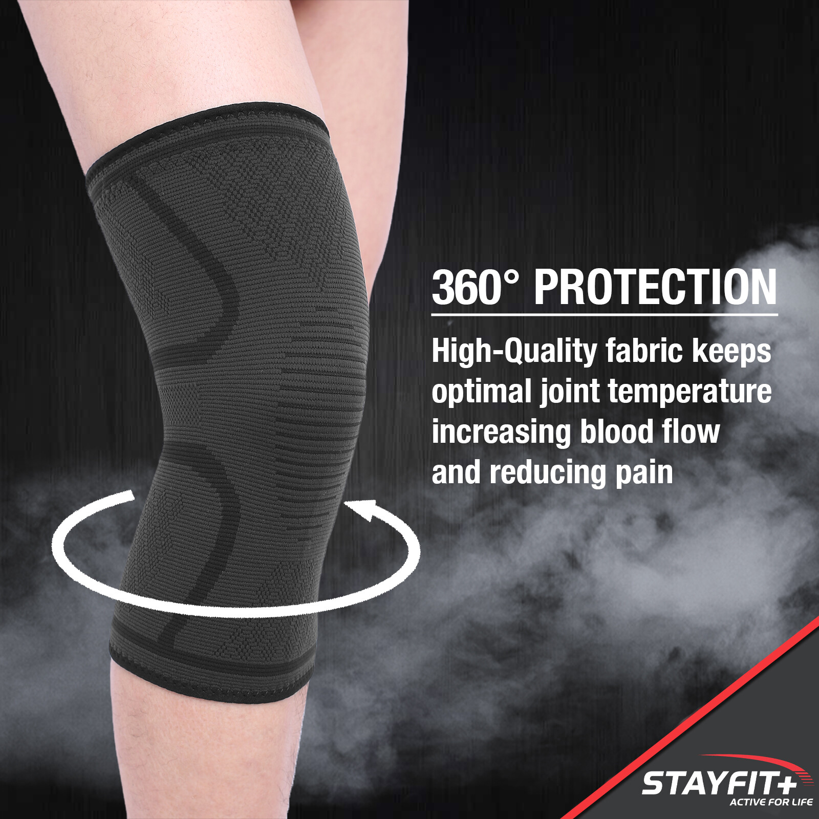 Woven Knee Compression Sleeve Brace Fitness Weight Lifting Support Pain Relief