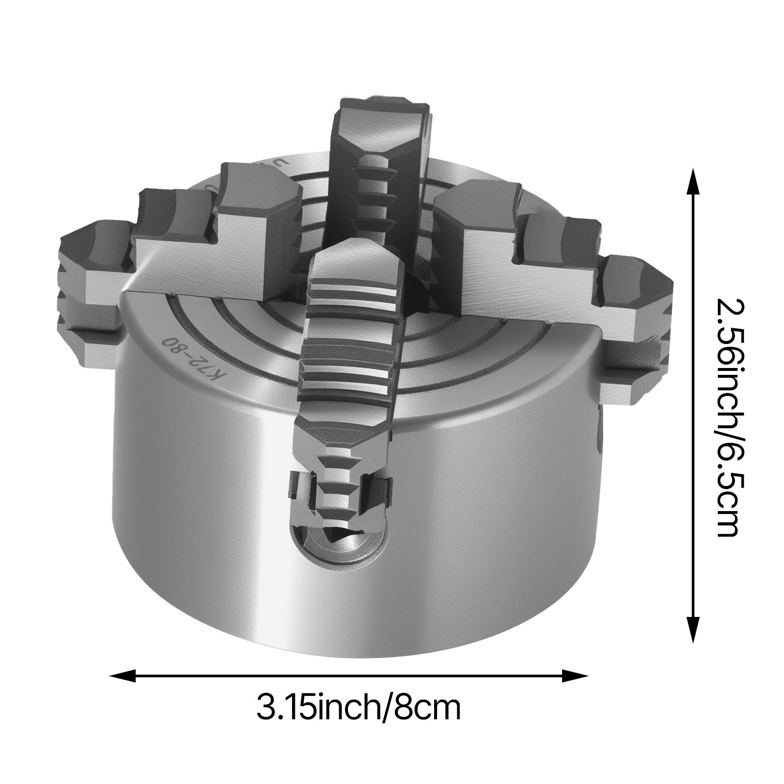 3 Inch 4-Jaw Self-Centering Lathe Chuck for Drilling Milling Machine 3D