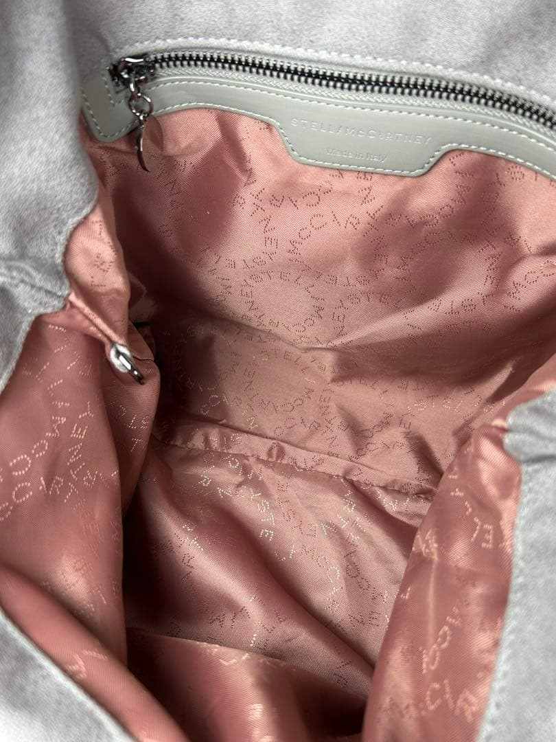 Stella Mccartney Falabella large Fold over Tote Gray Leather Shoulder bag 122611