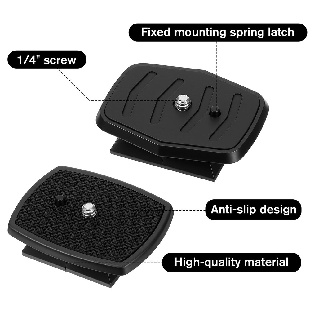 Alrhso Tripod Quick Release Plate Camera Mounting Adapter, 2 Pack 43mm Black