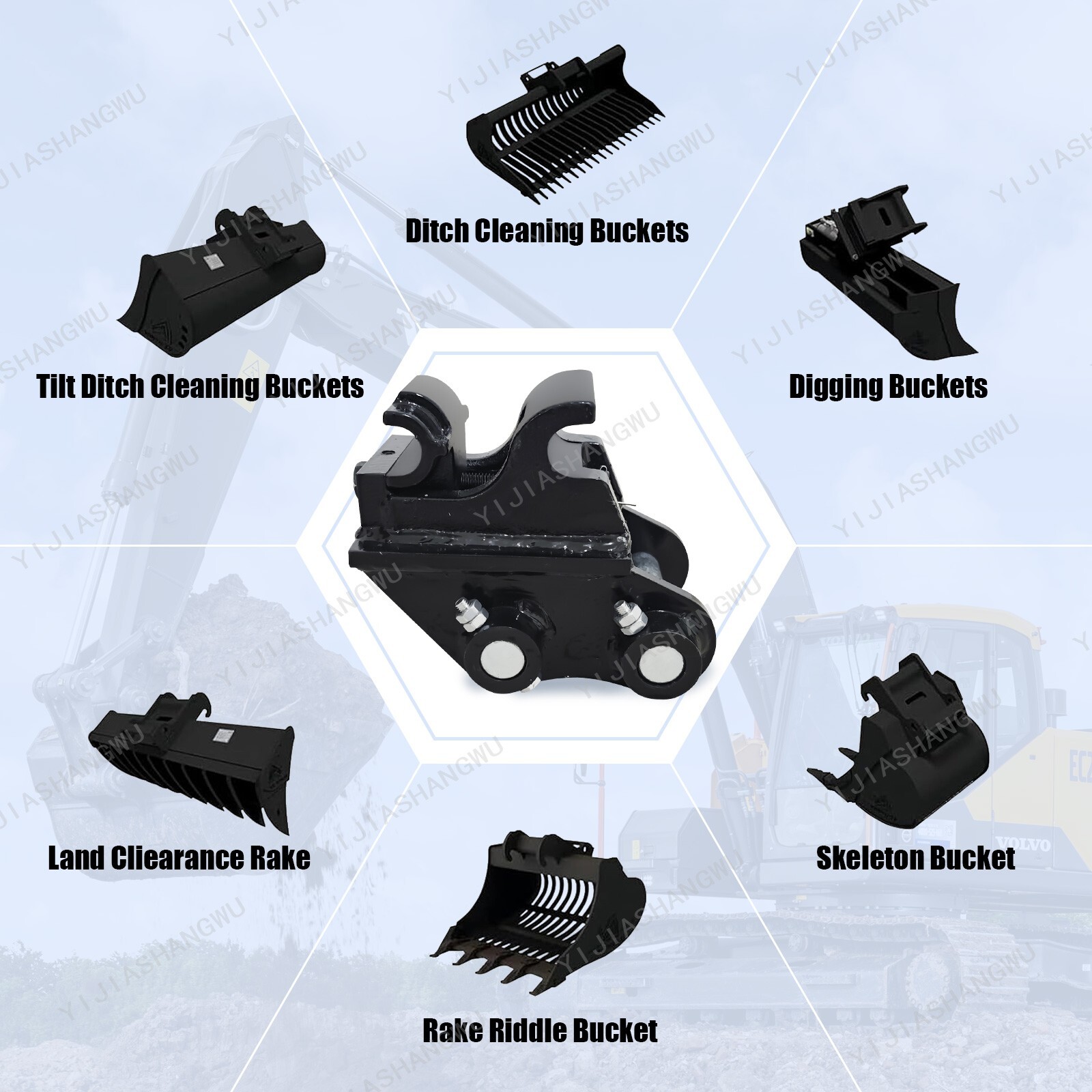 Attachment Quick Hitch Coupler Attachments for TYPHON Mini Excavators Excavator