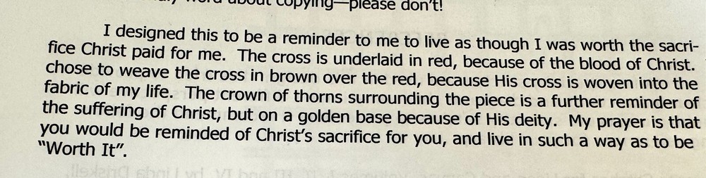 DebBees Designs Needlepoint Pattern Religious Worth It 2004 6” Floss Chart Kit