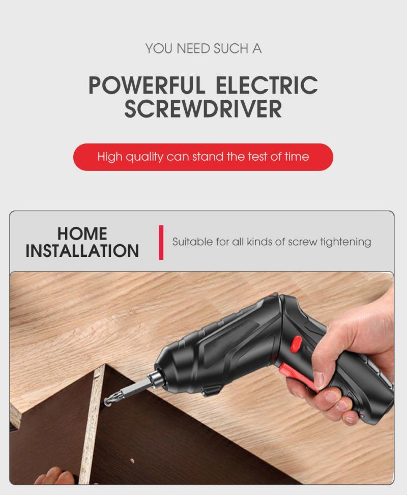 4.2V High-power Wireless Electric Screwdriver Kit with LED Light Tools